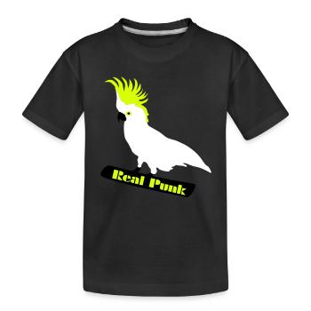 Real Punk - Cacatoès, perroquet, vrai punk, oiseau - T-shirt bio Premium Enfant - noir - Devant