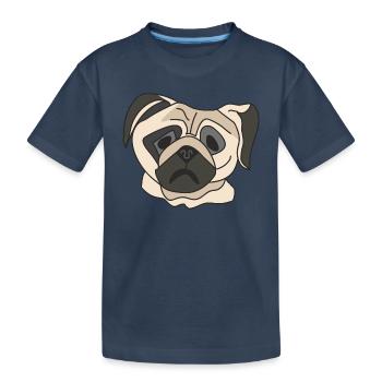 Visage de carlin - T-shirt bio Premium Enfant - bleu marine - Devant