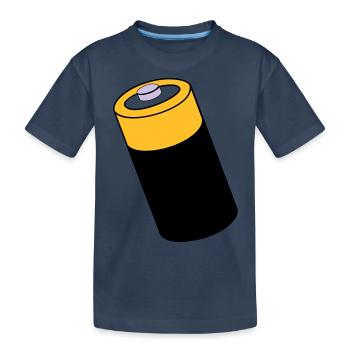 Batterie - énergie - sous tension - T-shirt bio Premium Enfant - bleu marine - Devant