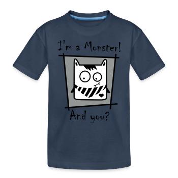 Je suis un monstre! - T-shirt bio Premium Enfant - bleu marine - Devant