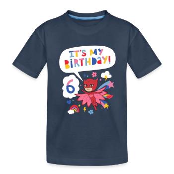 PJ Masks Owlette Birthday Design For 6th Birthday - Kids' Premium Organic T-Shirt - navy - Front