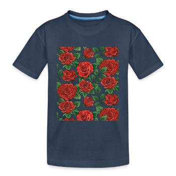 Motif Roses - T-shirt bio Premium Enfant - bleu marine - Devant