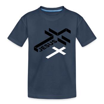 croix jésus - T-shirt bio Premium Enfant - bleu marine - Devant