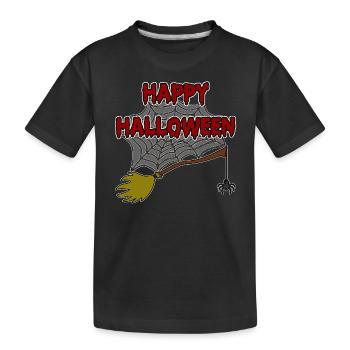 FRÖHLICHES HALLOWEEN - Kinder Premium Bio T-Shirt - Schwarz - Vorne