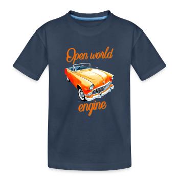 Moteur du monde ouvert Cabriolet Spruch gaming Cabrio - T-shirt bio Premium Enfant - bleu marine - Devant