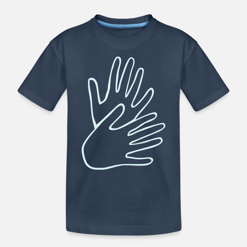 Gebärdensprache - Kinder Premium Bio T-Shirt - Navy