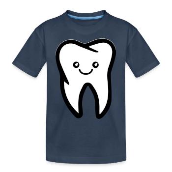 tooth smile - Kids' Premium Organic T-Shirt - navy - Front