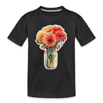 Marguerites Gerbera - T-shirt bio Premium Enfant - noir - Devant
