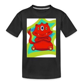 Monstre a trois yeux - T-shirt bio Premium Enfant - noir - Devant
