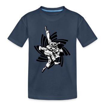 Judo-Griff - Kinder Premium Bio T-Shirt - Navy - Vorne