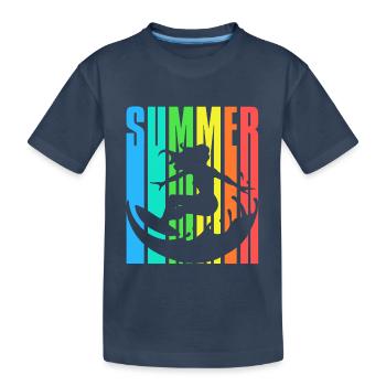Surfin Summer Surfergirl 2023 colourful - Kinder Premium Bio T-Shirt - Navy - Vorne