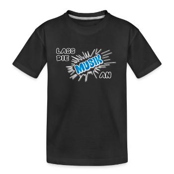 Pow Laissez la musique allumée - bleu sur foncé - T-shirt bio Premium Enfant - noir - Devant