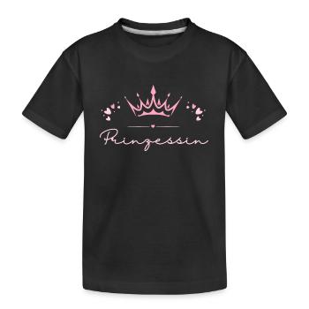 Princess Crown Hearts - Kids' Premium Organic T-Shirt - black - Front