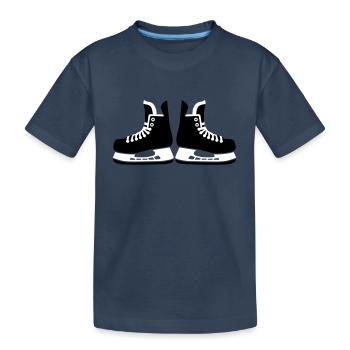 Schlittschuhe - Kinder Premium Bio T-Shirt - Navy - Vorne
