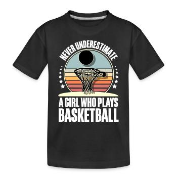 Joueur de basket-ball - T-shirt bio Premium Enfant - noir - Devant