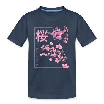 Sakura,Cherry Blossom,Dragon,Japan,Blossoms - Kids' Premium Organic T-Shirt - navy - Front