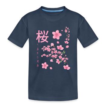 Sakura,Cherry Blossom,Japan,Blossoms,Cherry Tree - Kids' Premium Organic T-Shirt - navy - Front