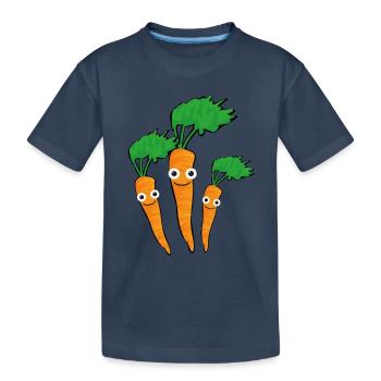 Carotte,Carottes,Famille,Famille des carottes,Légumes - T-shirt bio Premium Enfant - bleu marine - Devant