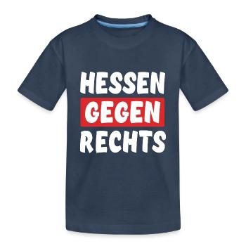 Hessen Gegen Rechts - Rechts Nein Danke - Kinder Premium Bio T-Shirt - Navy - Vorne