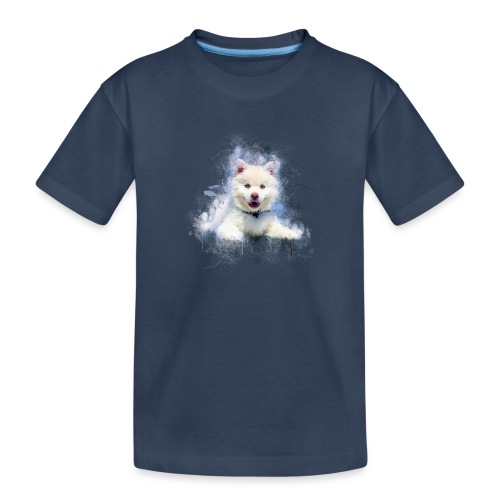 Husky sibérien Blanc chiot mignon -by- Wyll-Fryd - T-shirt bio Premium Enfant