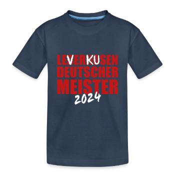 Leverkusen - Deutscher Meister 2024 - Kinder Premium Bio T-Shirt - Navy - Vorne