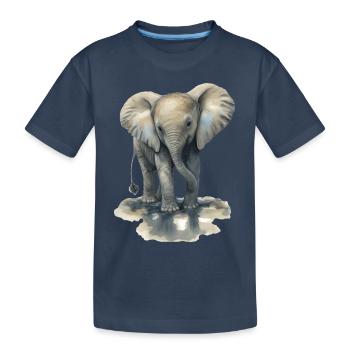 Bébé éléphant - T-shirt bio Premium Enfant - bleu marine - Devant
