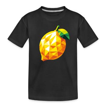 Abstrakte geometrische Zitrone - lebendiges Farbdesign - Kinder Premium Bio T-Shirt - Schwarz - Vorne