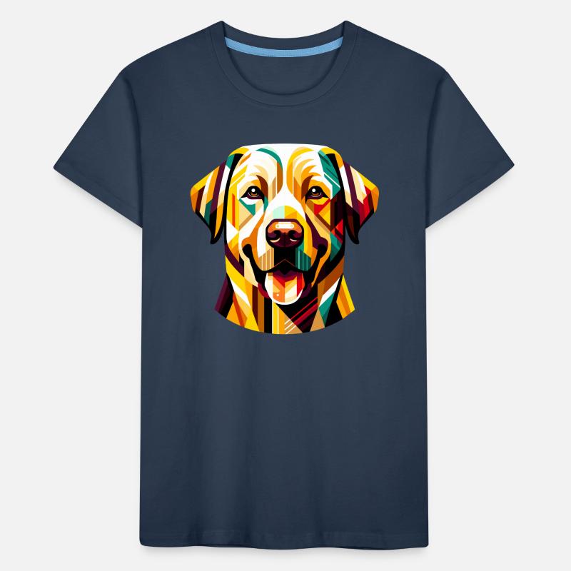 Labrador Patchwork vibrant : Design abstrait de chien T-shirt bio Premium Enfant
