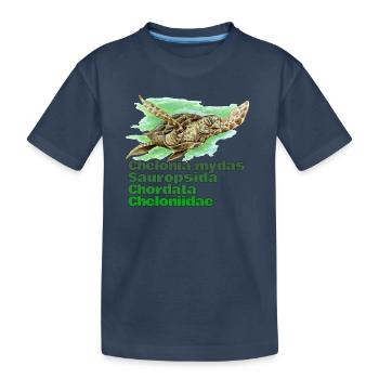 GRÜNE MEERESSCHILDKRÖTE - Kinder Premium Bio T-Shirt - Navy - Vorne