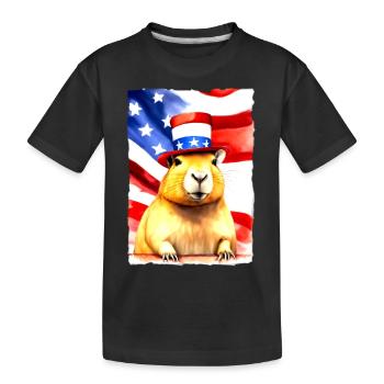 rodent "Capybara President" - Kids' Premium Organic T-Shirt - black - Front