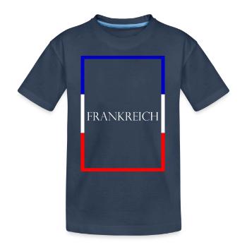 France France, Lettrage de déclaration avec drapeau - T-shirt bio Premium Enfant - bleu marine - Devant