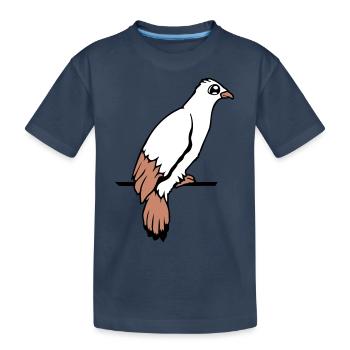 oiseau corbeau colombe assis câble faucon aigle birdie - T-shirt bio Premium Enfant - bleu marine - Devant