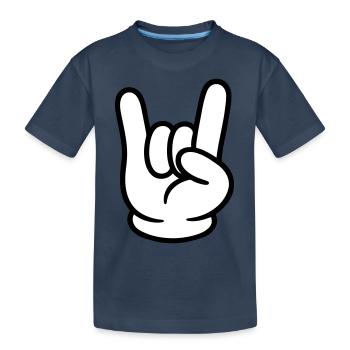 Signe de fête de bande dessinée à la main - T-shirt bio Premium Enfant - bleu marine - Devant