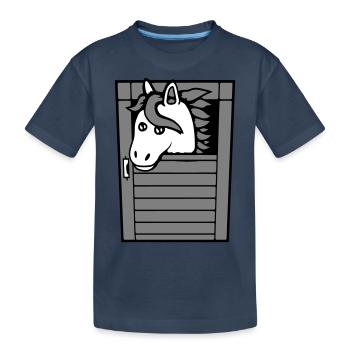 Écurie Cheval Poney Cheval Peeps Mignon - T-shirt bio Premium Enfant - bleu marine - Devant