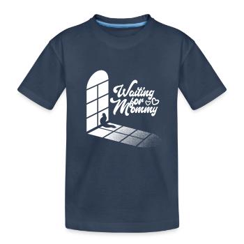 Chat à la fenêtre - En attendant maman - Katzenfan - T-shirt bio Premium Enfant - bleu marine - Devant