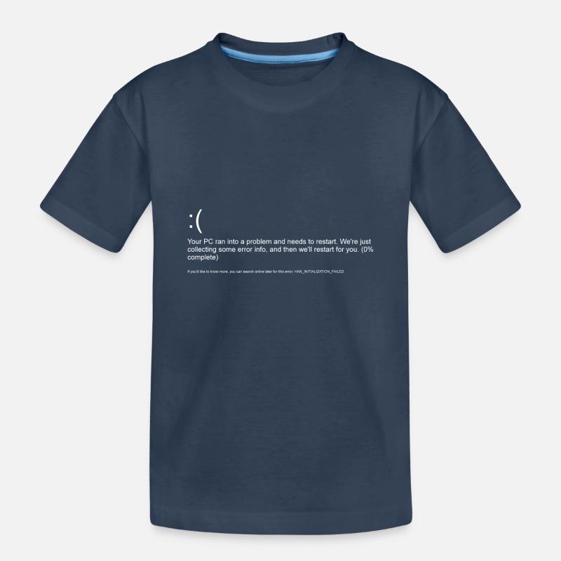 Windows 10 message d'erreur écran bleu blanc - T-shirt bio Premium Enfant - bleu marine