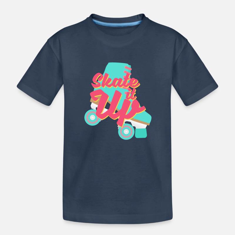 Rollschuhe Tshirt Roller Skates Geschenk - Kinder Premium Bio T-Shirt - Navy