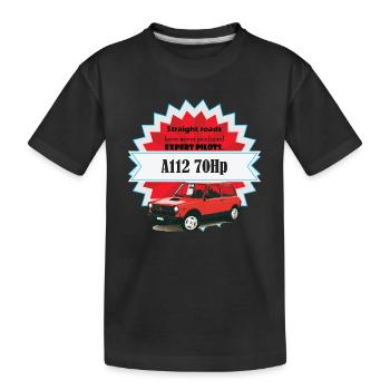 A112 - gerade Straßen - Kinder Premium Bio T-Shirt - Schwarz - Vorne