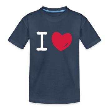 I love - Kinder Premium Bio T-Shirt - Navy - Vorne