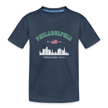 Philadelphia Est 1682 - Kids' Premium Organic T-Shirt - navy - Front