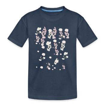 Printemps,vrilles,fleurs,fleurs,fleurs de cerisier - T-shirt bio Premium Enfant - bleu marine - Devant