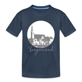 Tangermünde,kreis,altstadt,kreis,skyline - Kinder Premium Bio T-Shirt - Navy - Vorne