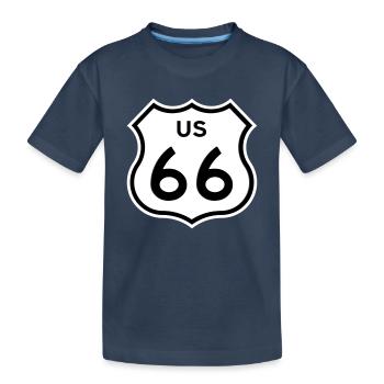 Route 66 - Kids' Premium Organic T-Shirt - navy - Front