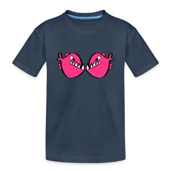 Piranhas rouges - T-shirt bio Premium Enfant - bleu marine - Devant