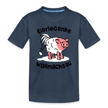 eierlegende wollmilchsau - workaholic - arbeit - Kinder Premium Bio T-Shirt - Navy - Vorne
