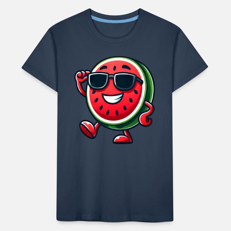 Frais, Melon, Pastèque, Fruit, Été, Soleil, Bril T-shirt bio Premium Enfant