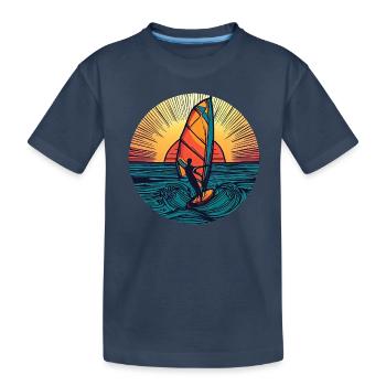 Windsurfer Surfer Sunset - T-shirt bio Premium Enfant - bleu marine - Devant