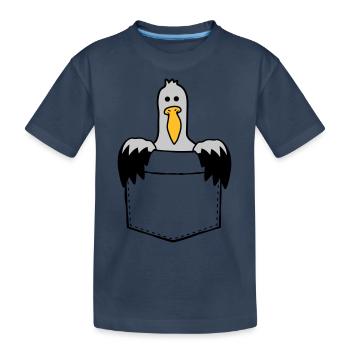 Tasche Möwe Unterwegs mitnehmen - Kinder Premium Bio T-Shirt - Navy - Vorne