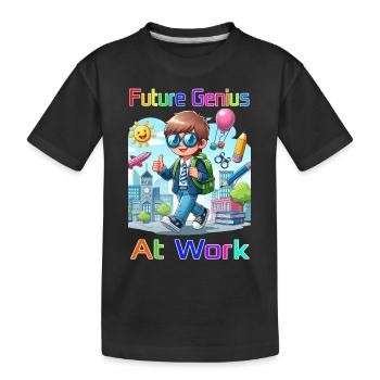 Le futur génie à l’œuvre - T-shirt bio Premium Enfant - noir - Devant