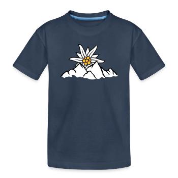 Fleur de montagne du soleil Edelweiss - T-shirt bio Premium Enfant - bleu marine - Devant